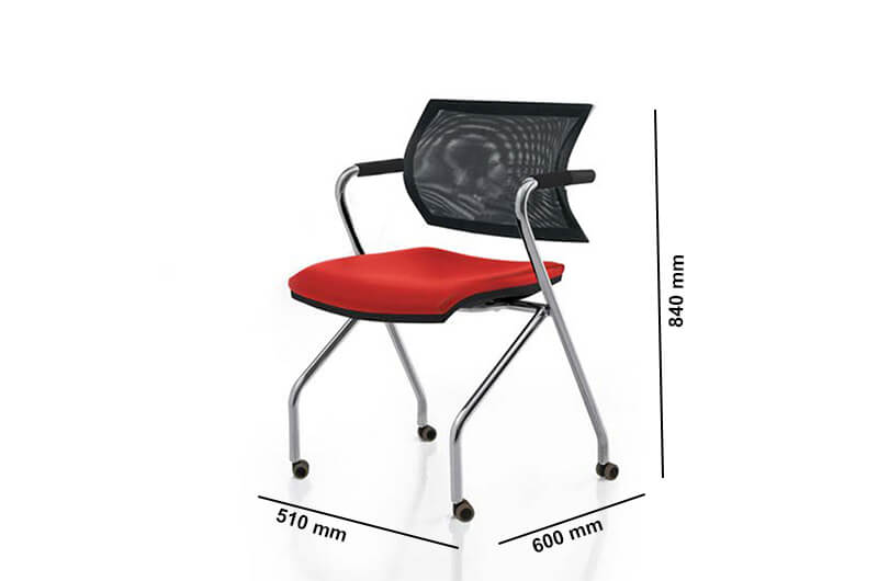 Carmine Mesh Back Visitor Chair Size