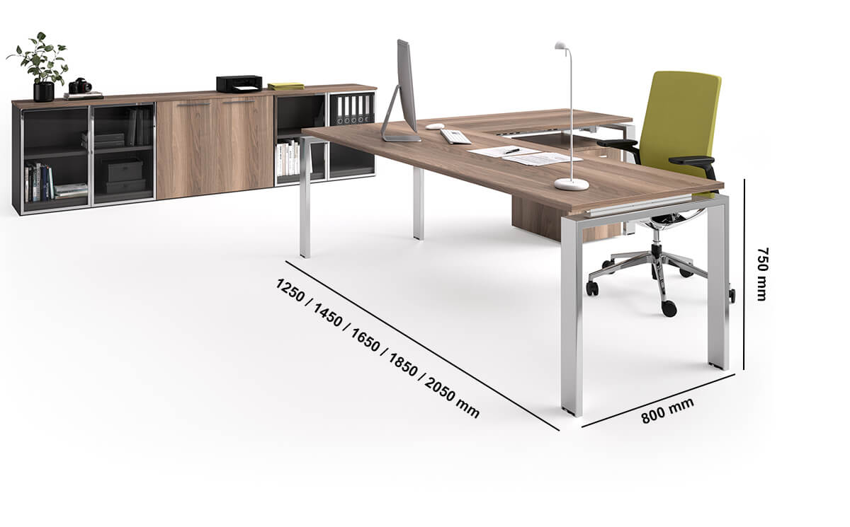 Freya Operational Office Desk With Optional Return And Modesty Panel Dimesnion