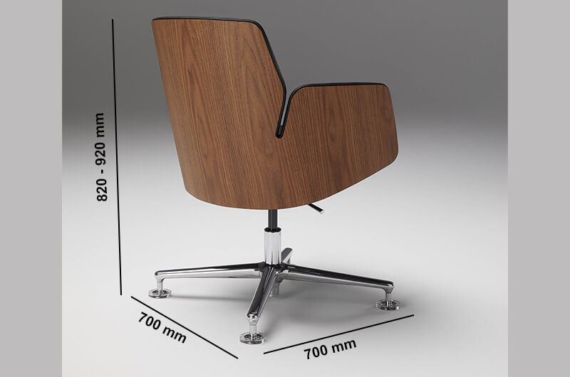 Iris Low, Medium And High Back Executive Chair With Upholstered Or Wood Finish Back Dimesnions