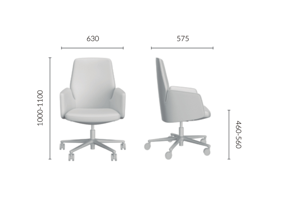 Iris – Low, Medium And High Back Executive Chair With Upholstered Or Wood Finish Back 02