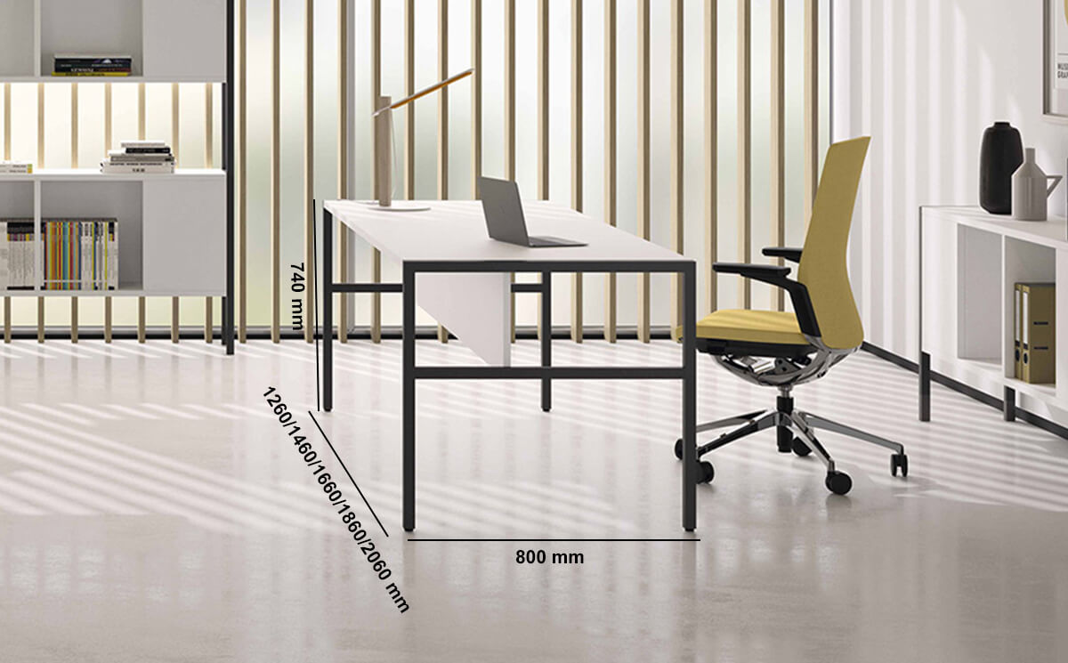 Lyric Operational Office Desk With Modesty Panel And Optional Return Dimensions