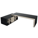 Salvia Classic Executive Desk With Optional Return And Credenza Unit Desk With Credenza Left