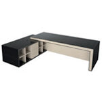 Salvia Classic Executive Desk With Optional Return And Credenza Unit Desk With Modesty Credenza Left