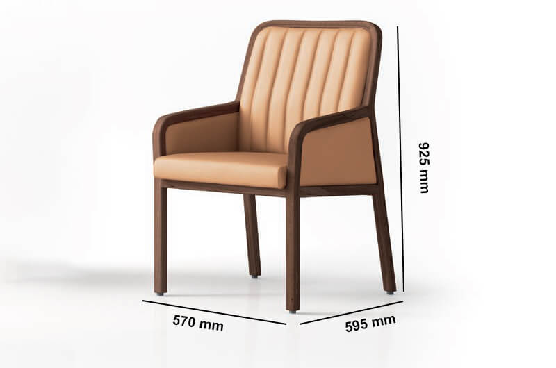 Sandra 2 Classic Multi Purpose Chair With Wood Finish Frame Dimesnion Image