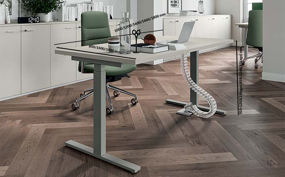 Fauci Electrically Height Adjustable Desk Size
