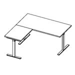 Desk on 2 Stage Legs with Return