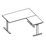 Fauci Electrically Height Adjustable Desk With Return Right