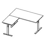 Desk on 3 Stage Legs with Return