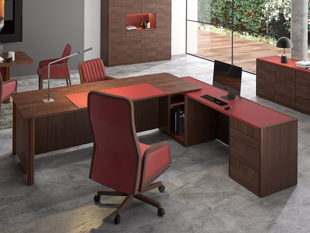 Florence Classic Executive Desk With Modesty Panel And Optional Return Pedestal 2