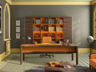 Florence Classic Executive Desk With Modesty Panel And Optional Return Pedestal