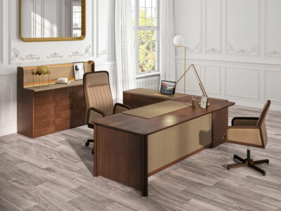 Florence Classic Executive Desk With Modesty Panel And Optional Return Pedestal 7