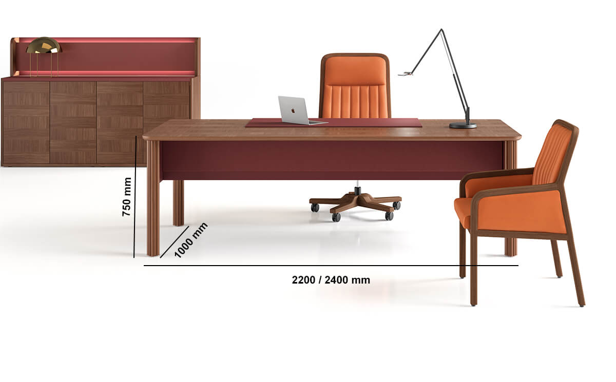 Florence Classic Executive Desk With Modesty Panel And Optional Return Pedestal Dimensions