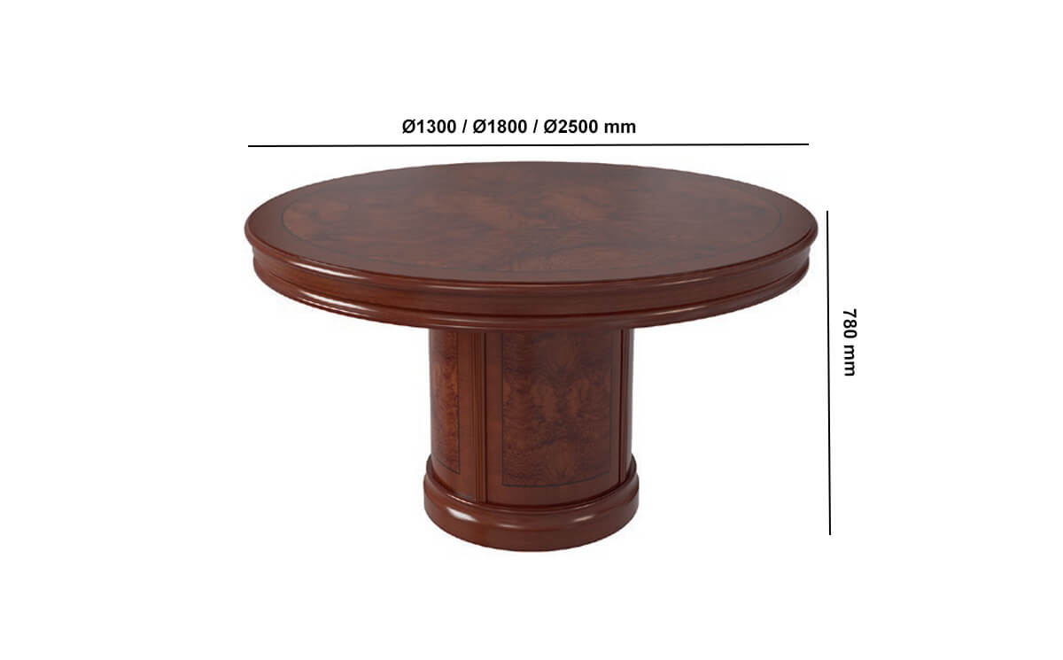 Josephine 1 Classic Round, Barrel And Rectangular Shaped Meeting Table Dimensions