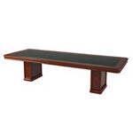 Small Rectangular Shape Table (8 and 10 Persons - Wood Finish with Leather Insert)
