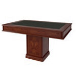 Josephine Classic Executive Desk With Optional Return And Credenza Unit.front Straihgt Return Leather
