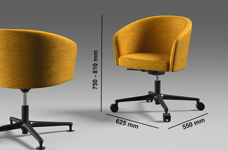 Julia Classic Multipurpose Chair With Aluminum Base Dimensions