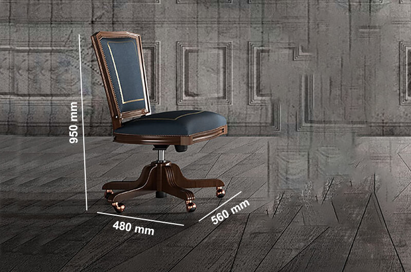 Mary 2 Straight Back Classic Executive Chair Dimension