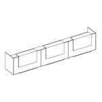 Naara Reception Desk Three Tops With H1200 Regular Overhang Three Side