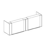 Naara Reception Desk Two Tops With H1200 Full Height Overhang Double Side