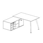 Pakhi – Executive Desk 3 Drawer, Open And 1 Dra Right