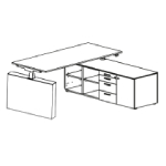 Desk with Large Credenza Unit
