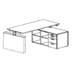 Desk with Small Credenza Unit