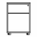 L428 x D600 x H560 (With 1 Standard Drawer, 1 Filing Drawer)