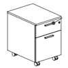 L420 x D560 x H590 (1 Drawer and 1 Filing Drawer - Melamine)