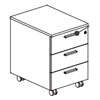 L420 x D560 x H590 (3 Drawers - Melamine)