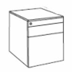 L420 x D533 x H505 (1 Drawer, 1 Filing Drawer and Pencil Tray - Metal)