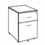 L436 x D560 x H591 (1 Drawer and 1 Filing Drawer - Melamine)