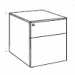 L320 x D533 x H505 (1 Drawer and 1 Filing Drawer - Metal)