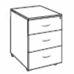 L436 x D560 x H591 (3 Drawers - Melamine)