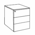 L320 x D533 x H505 (3 Drawers - Metal)