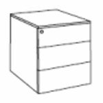 L420 x D533 x H505 (3 Drawers - Metal)