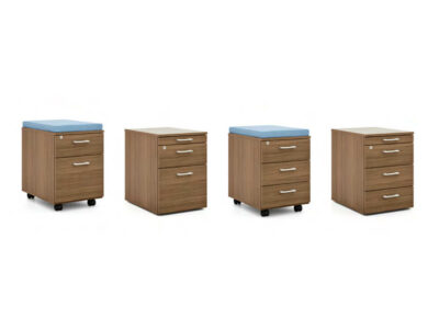 Quad Under Desk Pedestal With Optional Handles