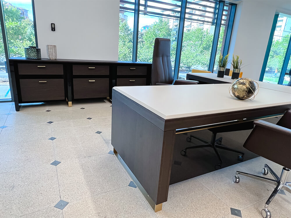 Laira Executive Desk With Modesty Panel And Optional Return And Credenza Unit 16