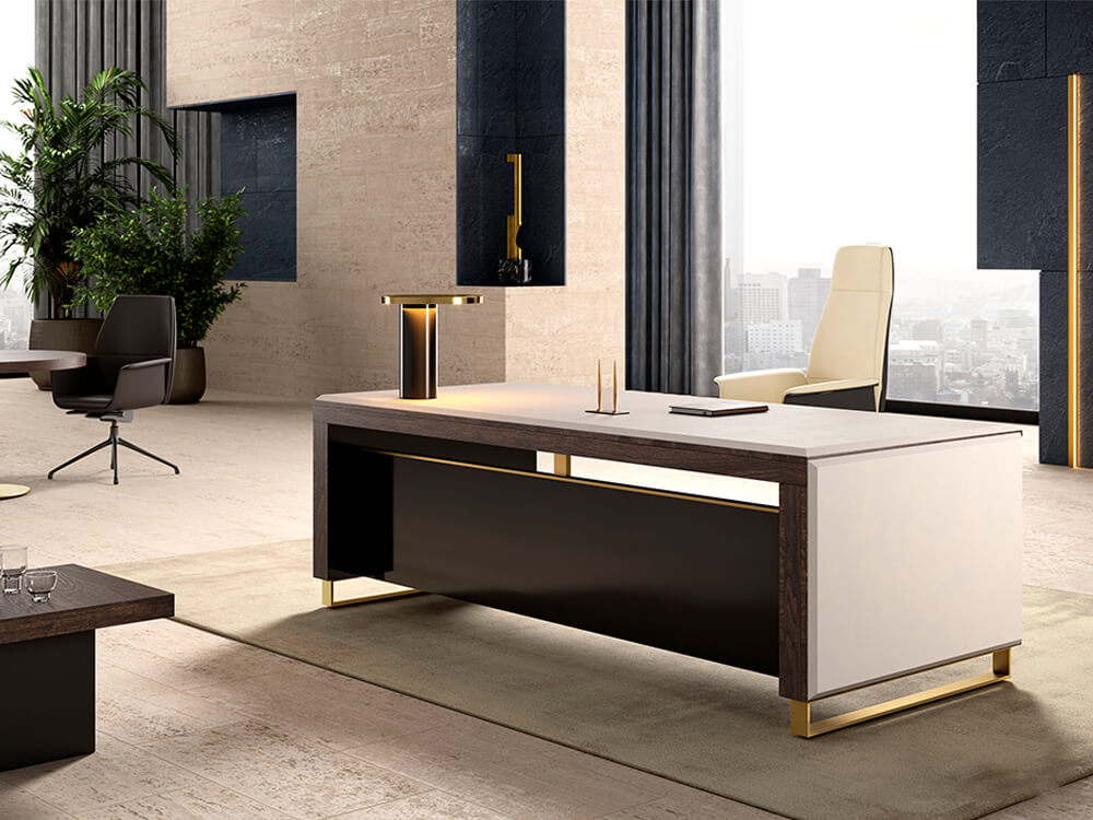 Laira Executive Desk With Modesty Panel And Optional Return And Credenza Unit 2