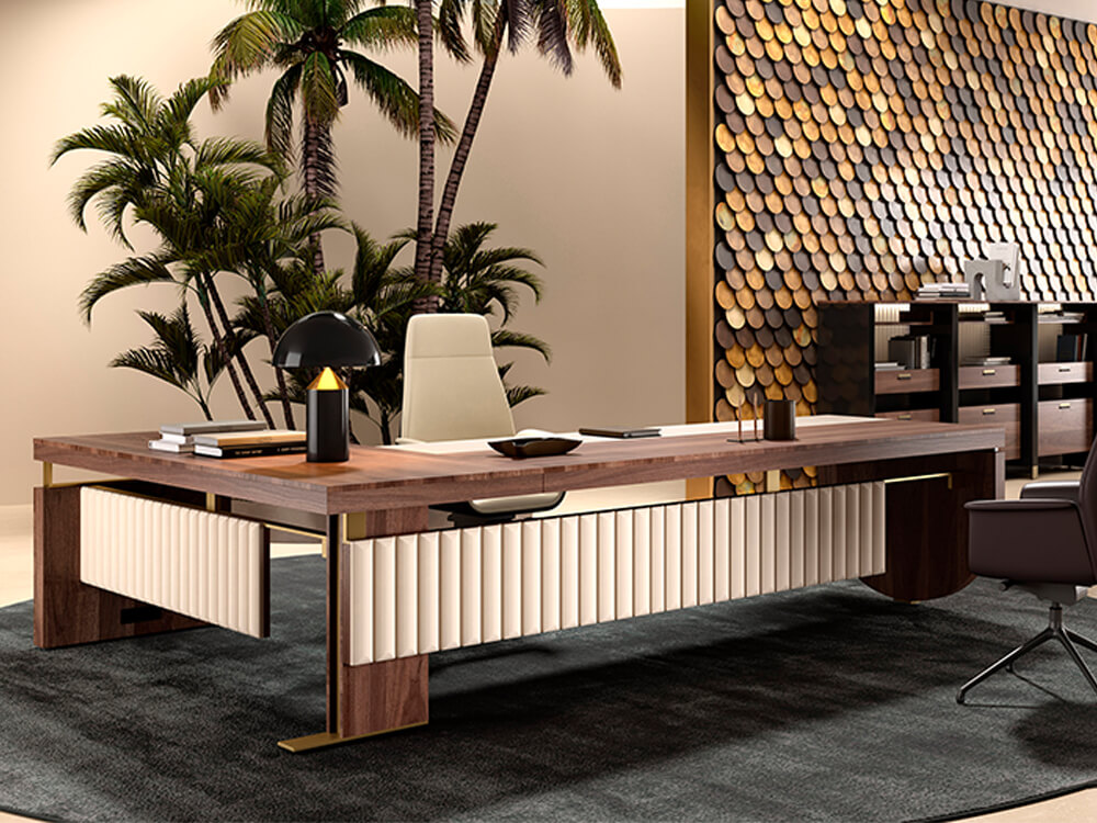 Narco Executive Desk With Modesty Panel And Optional Return And Credenza Unit