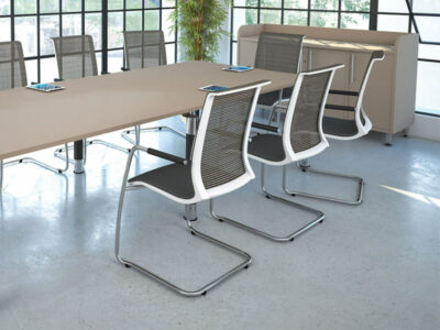 Nico Mesh Back Cantilever Frame Meeting Chair 2