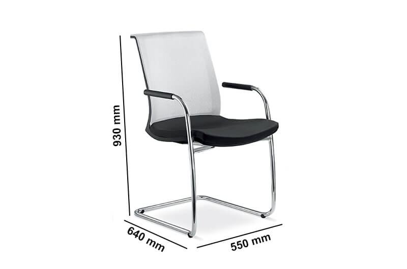Nico Mesh Back Cantilever Frame Meeting Chair Dimensions