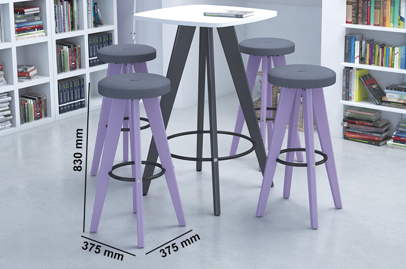 Cirocco 2 Stool With Oak Ral Legs Dimensions