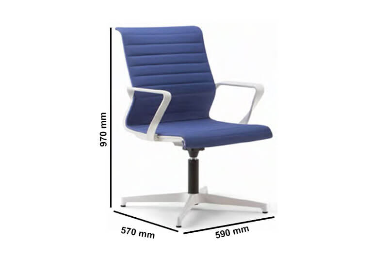 Gerodi 5 Fully Upholstered Swivel Visitor Chair Size
