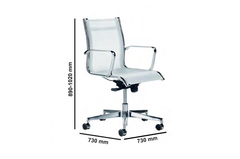 Giannino 2 Medium Back Full Mesh Meeting Chair Size