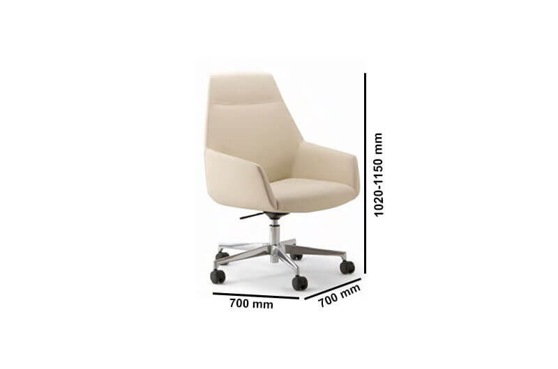 Ludovica 1 High Back Presidential Meeting Chair Size