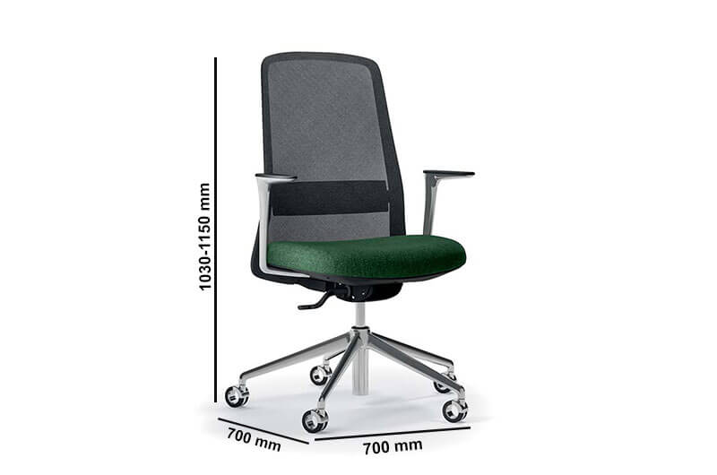 Santino High Mesh Back Chair Size