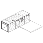 2 Doors, 2 Drawers And 1 Filing Unit, 3 Locks And Open Compartment (l1702 X D562 X H540 Mm)