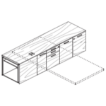 3 Doors, 2 Drawers And 1 Filing Unit, 3 Locks And Open Compartment (l2119 X D562 X H540 Mm)