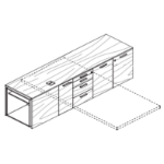 3 Doors, 4 Drawers, 3 Locks And Open Compartment (l2119 X D562 X H540 Mm)