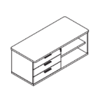 3 Drawers And 1 Shelf (l1385 X D598 X H561 Mm)
